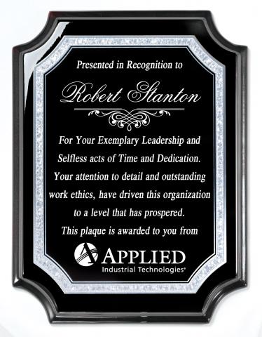 Scalloped Black Piano Finish Plaque