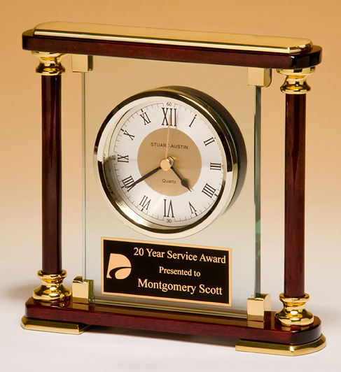 Rosewood Pillar Clock